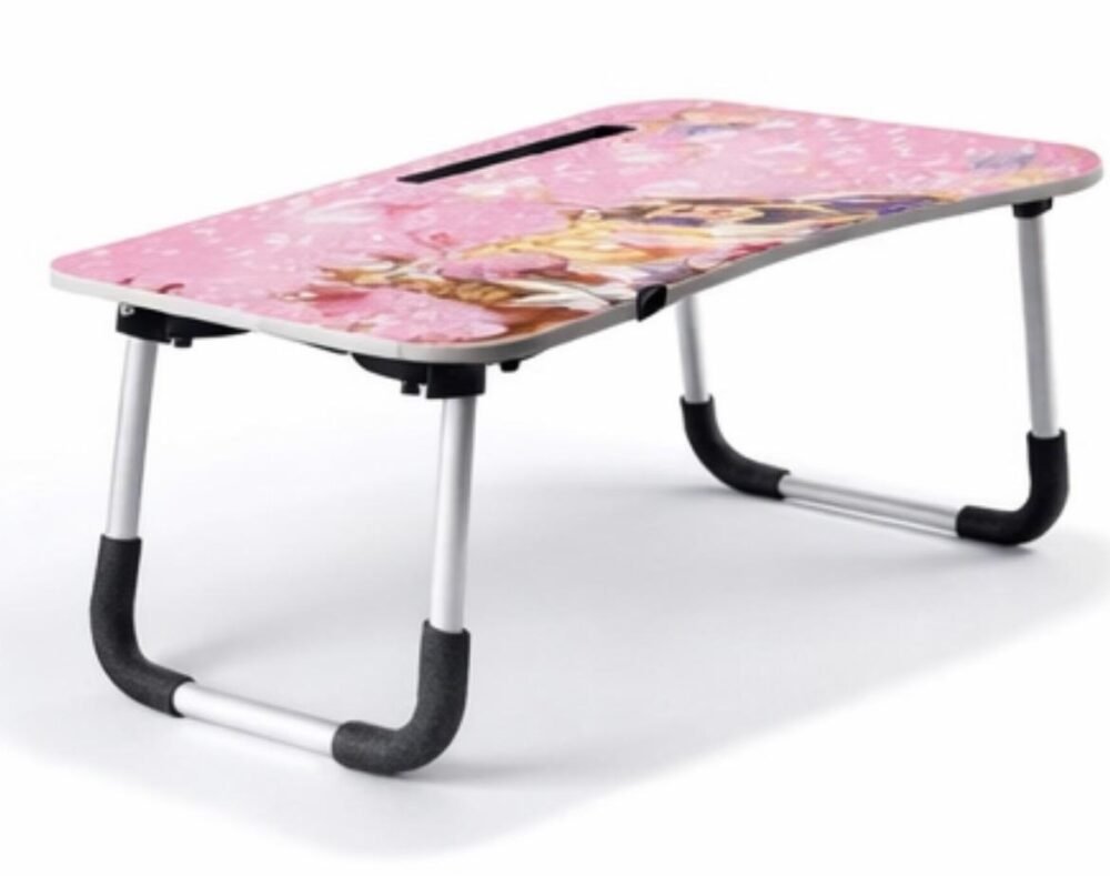 Folding Study Table with Cup Holder & Mobile Stand | Barbie Princess Design | Portable Laptop Table