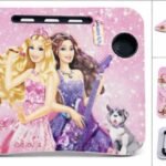 Folding Study Table with Cup Holder & Mobile Stand | Barbie Princess Design | Portable Laptop Table