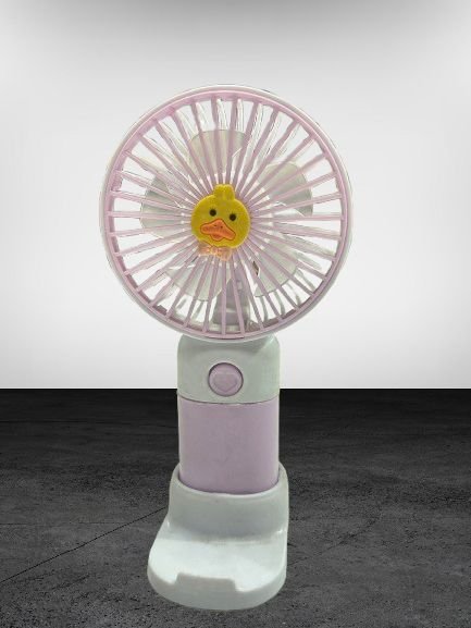 Portable USB Rechargeable Mini Hand Fan with Stand (Cute Duck Design)