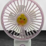 Portable USB Rechargeable Mini Hand Fan with Stand (Cute Duck Design)