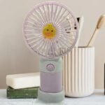 Portable USB Rechargeable Mini Hand Fan with Stand (Cute Duck Design)